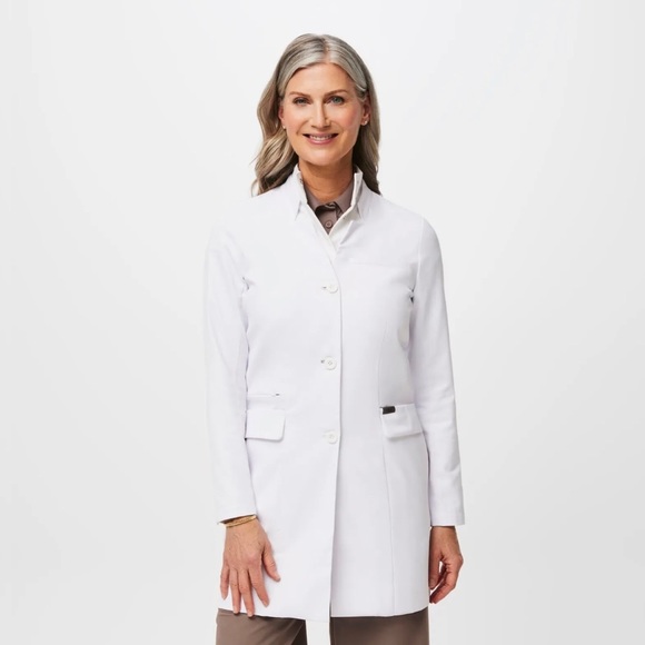 Jackets & Coats Figs Pro High Collar Lab Coat Womens White Long